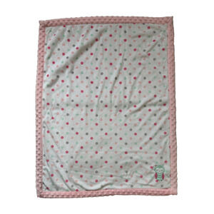Child of Mine Carters Owl Polka Dots Pink Green Gray Baby Security Lovey Blanket